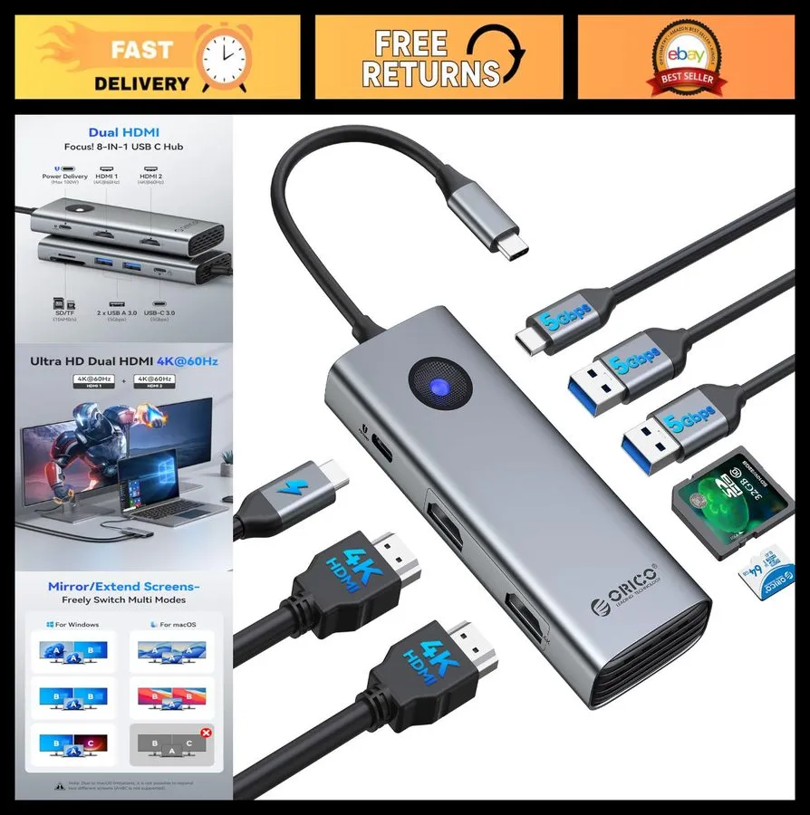 Полиграфическое оборудование 8-in-1 USB C Docking Station