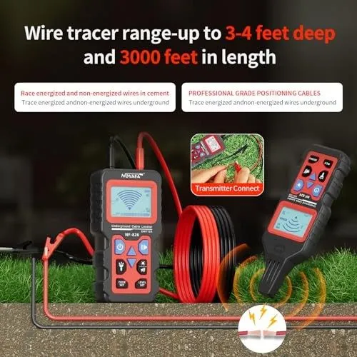 Трассоискатель NOYAFA NF-826 Underground Cable Locator Wire Tracker — фото лота 2
