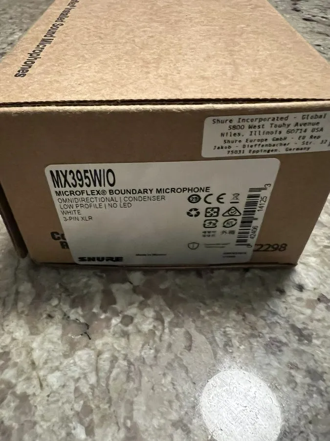 Микрофон Shure MX395W/O Low Profile Boundary Microphone White Omni