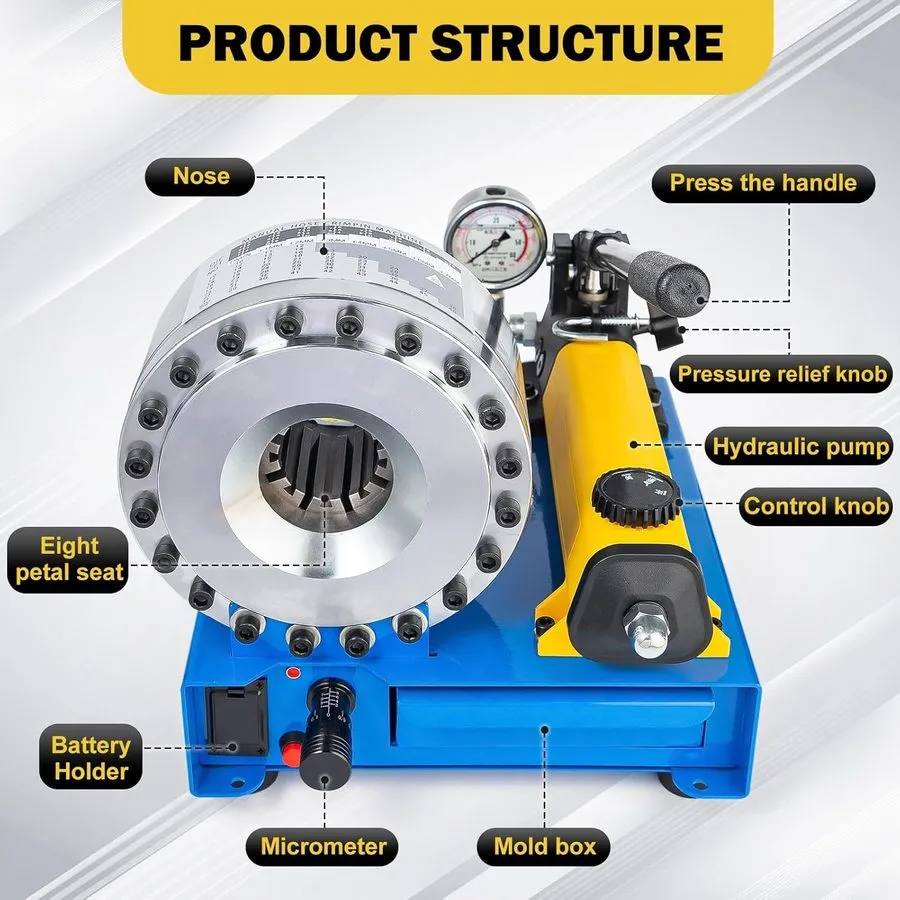Трубопроводная арматура 5600KN Hydraulic Hose Crimper Pipe Clamping Machine w/ 8