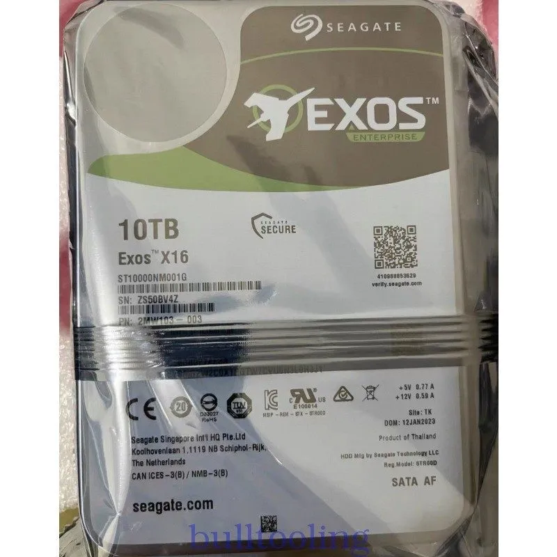 Жёсткий диск Seagate ST10000NM001G Exos X16 10TB 7.2K SATA 6Gbps 3.5" 256MB Cach