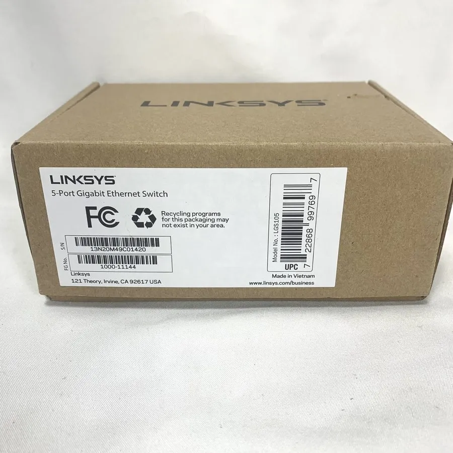 Коммутатор Linksys LGS105 5-Port Gigabit Desktop Ethernet Network Switch