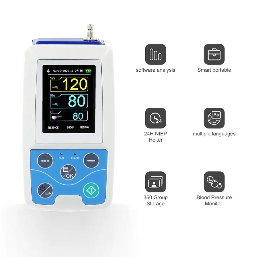 Электрокардиограф ABPM50 24HR Ambulatory Blood Pressure & ECG Holter Monitor wit — фото лота 1