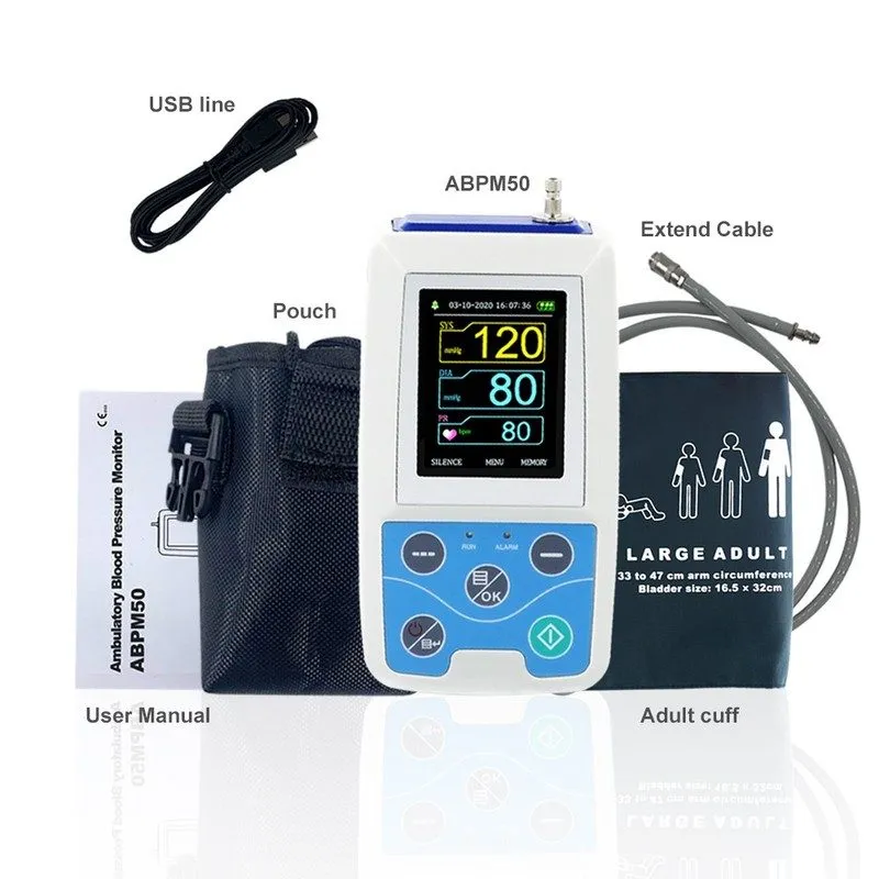 Электрокардиограф ABPM50 24HR Ambulatory Blood Pressure & ECG Holter Monitor wit — фото лота 2