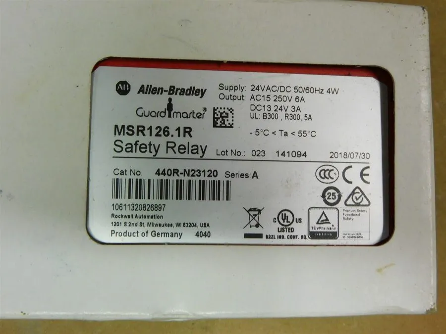 Реле безопасности Allen Bradley 440R-N23120 MSR126.1R, 24V AC/DC,Safety Relay