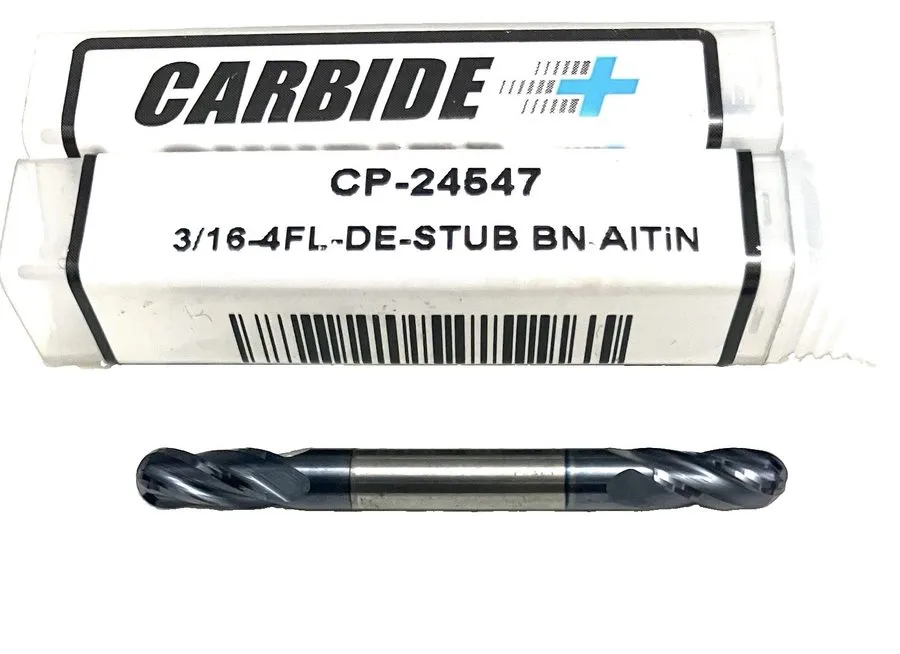 Режущий инструмент Carbide Plus CP-24547 3/16" 4FL Ball Nose End Mill Double End — фото лота 2