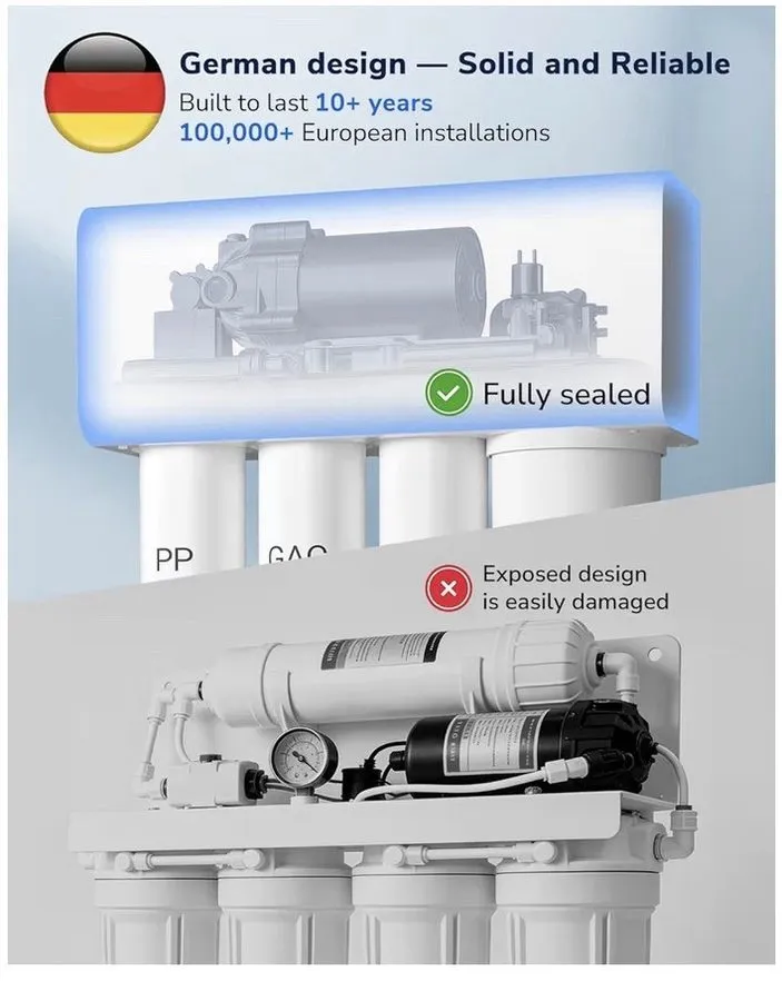 Насос Ecoviva UnderSink Reverse Osmosis RO 1000GPD Water Filter Filtration Syste — фото лота 2