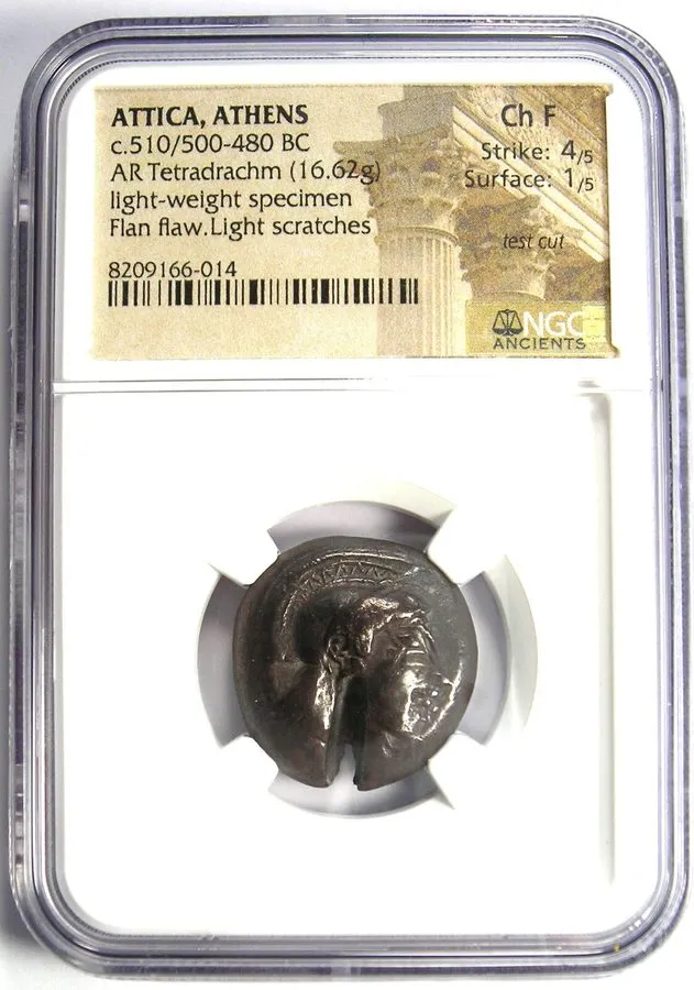 Лабораторный прибор Attica Athens AR Tetradrachm 510-480 BC Rare Early Issue NGC