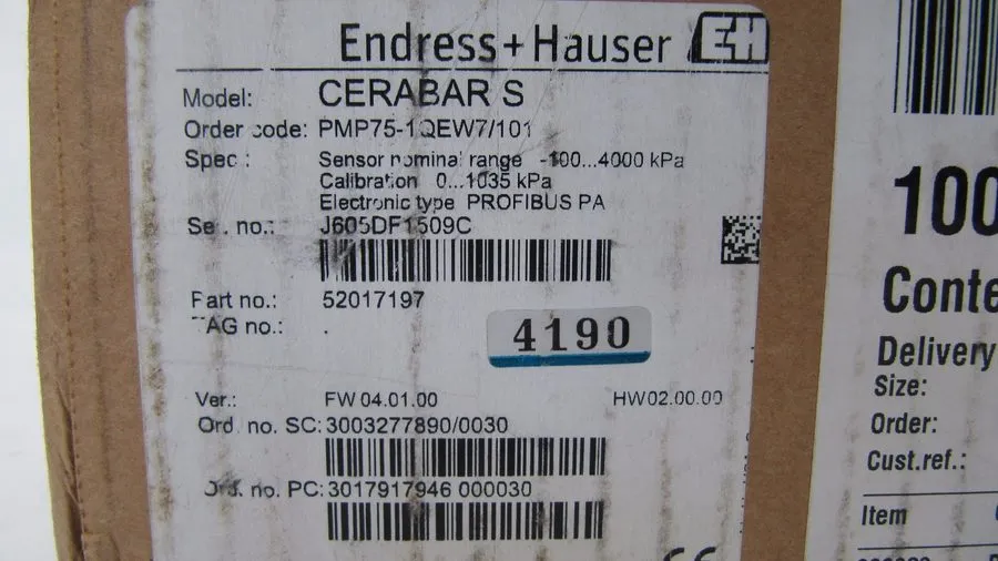 Датчик давления Endress+Hauser CERABAR S Profibus Pressure Transmitter PMP75 520