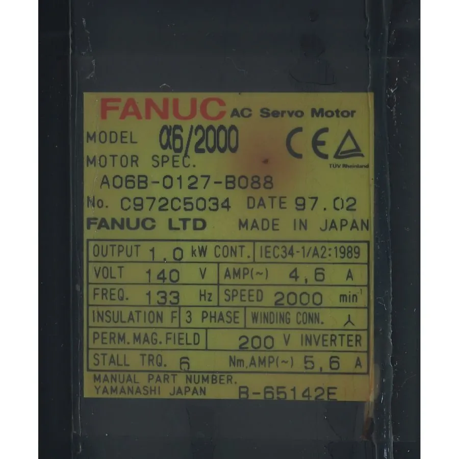 Серводвигатель FANUC / A06B-0127-B088 / AC SERVO MOTOR, 1kW