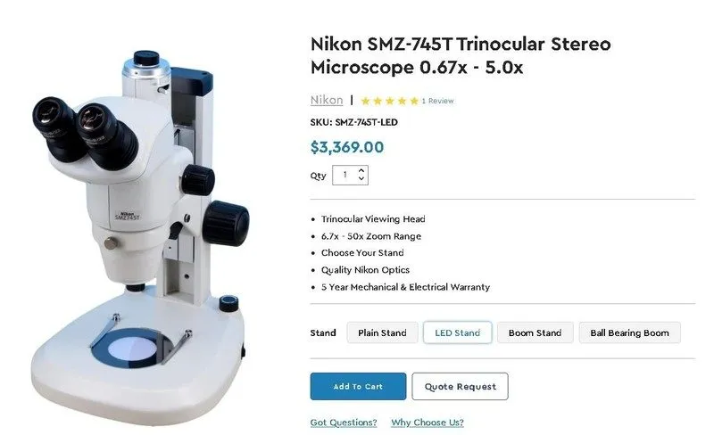 Микроскоп Nikon SMZ745T Stereo microscope With eyepieces 10× Three tube observat