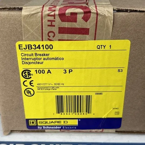 Автоматический выключатель EJB34100 Square D 100 Amp 3-Pole 480V 65kA Circuit Br