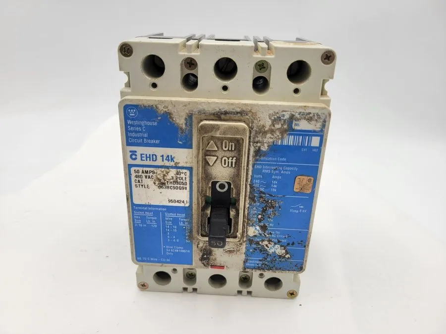 Автоматический выключатель Eaton Ehd3050 Molded Case Circuit Breaker, 50 A, 480V