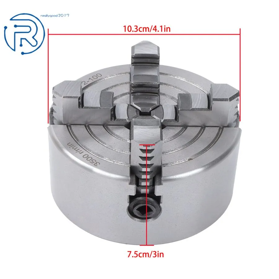 Режущий инструмент 4 Jaw Metal Lathe Chuck Self Centering K72-100 100mm 3.93" Ca — фото лота 2