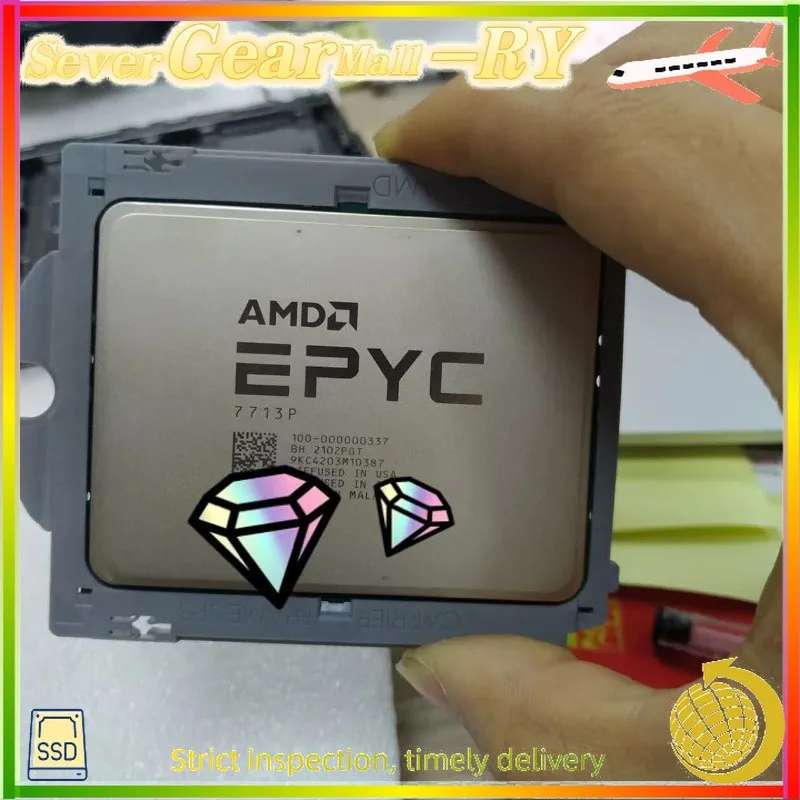 Процессор AMD EPYC 7713P CPU 64 Cores 128 Threads Up to 3.675GHz 225W SP3 Proces