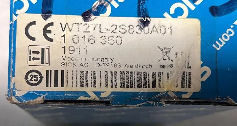 Датчик приближения SICK WT27L-2S830A01 PROXIMITY PHOTOELECTRIC SENSOR 1016360 — фото лота 1