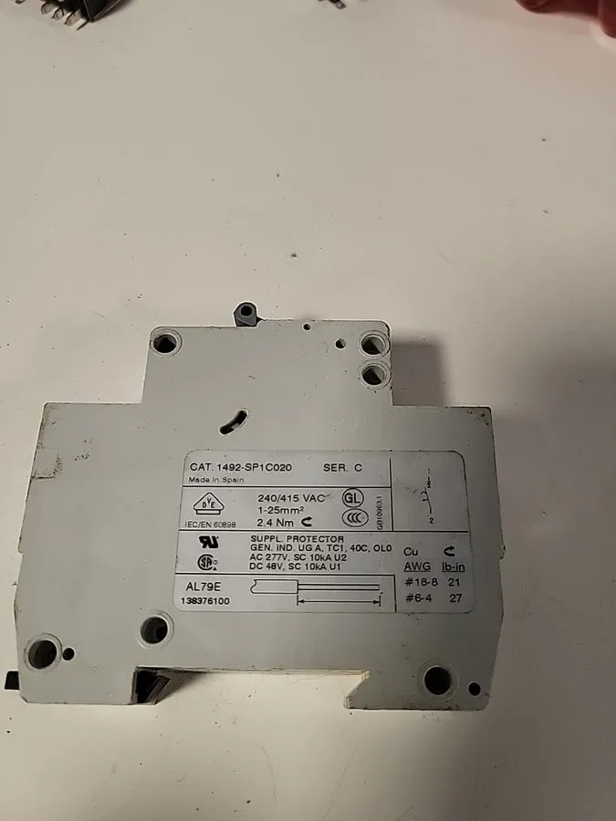 Автоматический выключатель ALLEN BRADLEY 1492-SP1C060 SER C MINI CIRCUIT BREAKER
