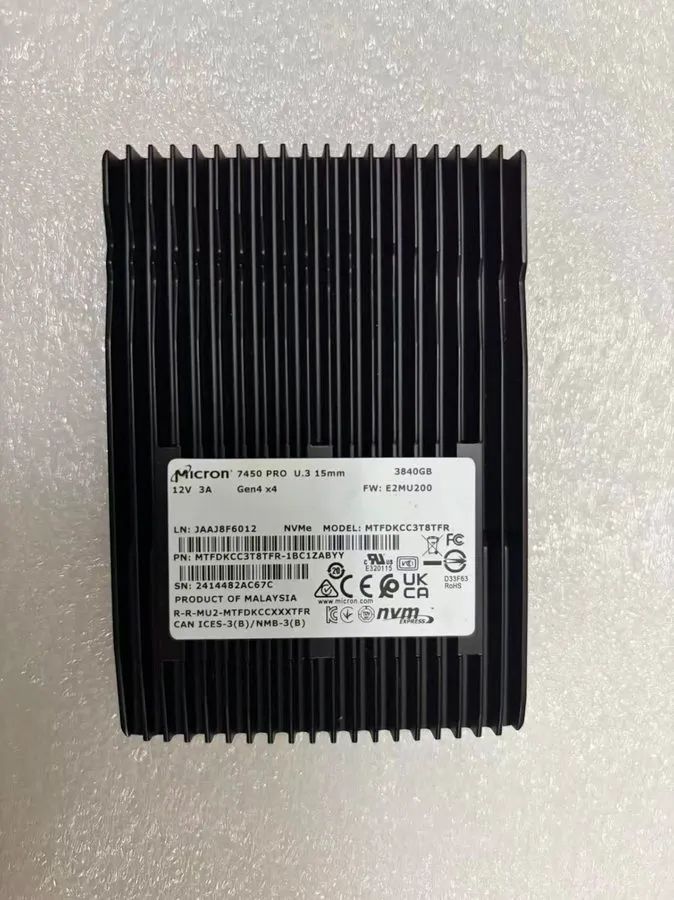 SSD-накопитель Micron 7450 PRO 3.84TB U.3 (15mm) SSD NVMe PCI 4.0 MTFDKCC3T8TFR-