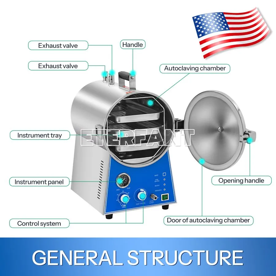 Стерилизатор ETERFANT Dental 24L Medical Steam Sterilizer Autoclave/27L Steriliz — фото лота 1