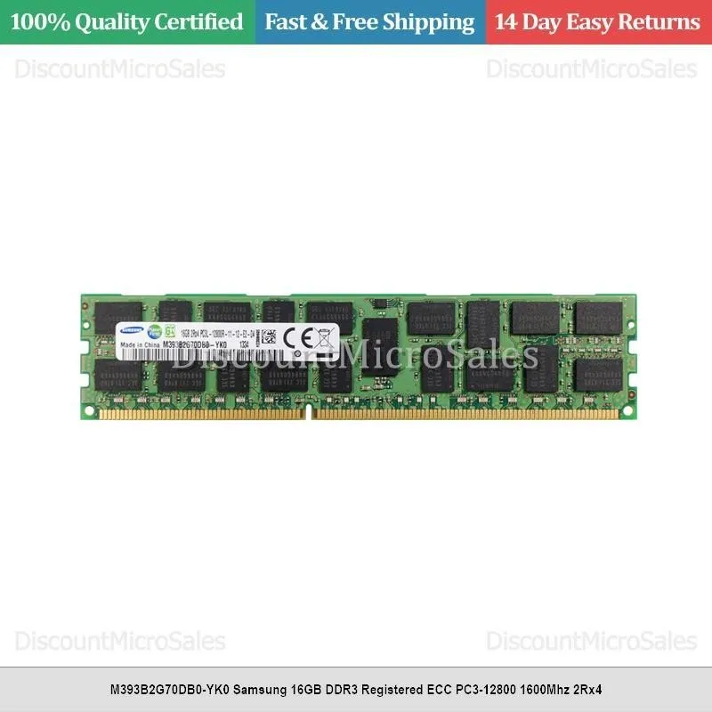 Модуль памяти Samsung 16GB 2Rx4 PC3L-12800R M393B2G70DB0-YK0 DDR3 1600MHz Reg EC