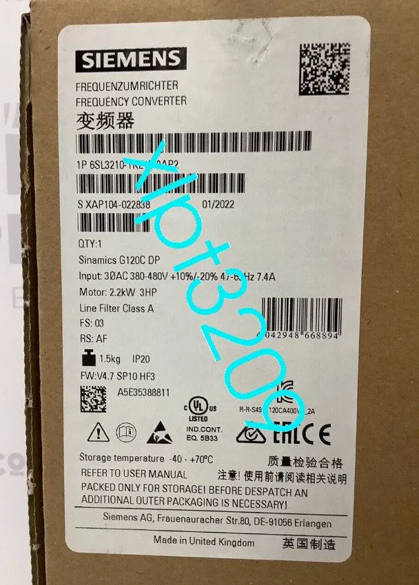 Частотный преобразователь 6SL3210-1KE15-8AP2 Siemens Inverters 2.2kw FedEx or DH