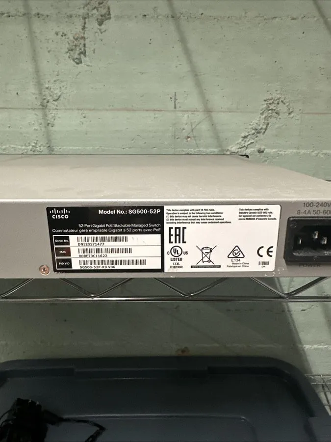 Коммутатор Cisco SG500-52P 52-Port Gigabit Stackable PoE Managed Ethernet Switch