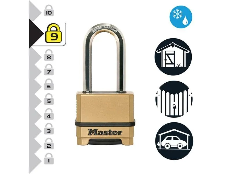 Такелажная скоба Master Lock Excell™ 4-Digit Combination 50mm Padlock 51mm Shack — фото лота 1