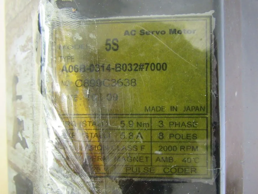 Серводвигатель Fanuc AC Servo Motor Model 5S Type: A06B-0314-B032