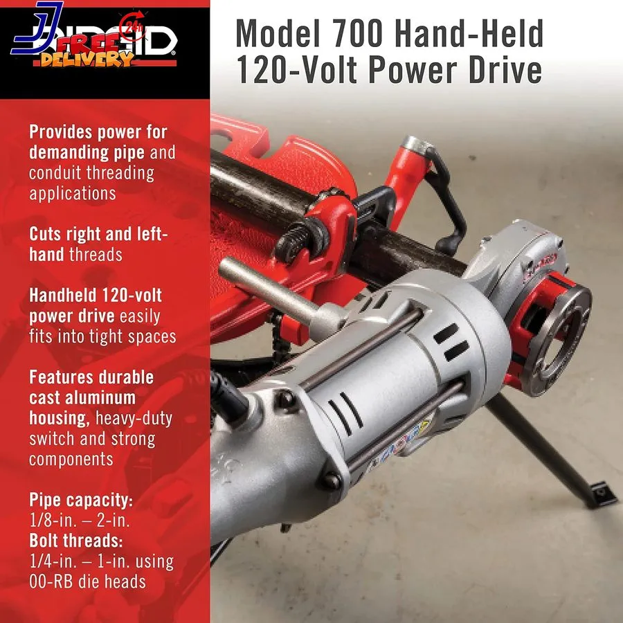 Режущий инструмент 41935 Model 700 Hand-Held 120-Volt Power Drive Pipe Threader  — фото лота 1