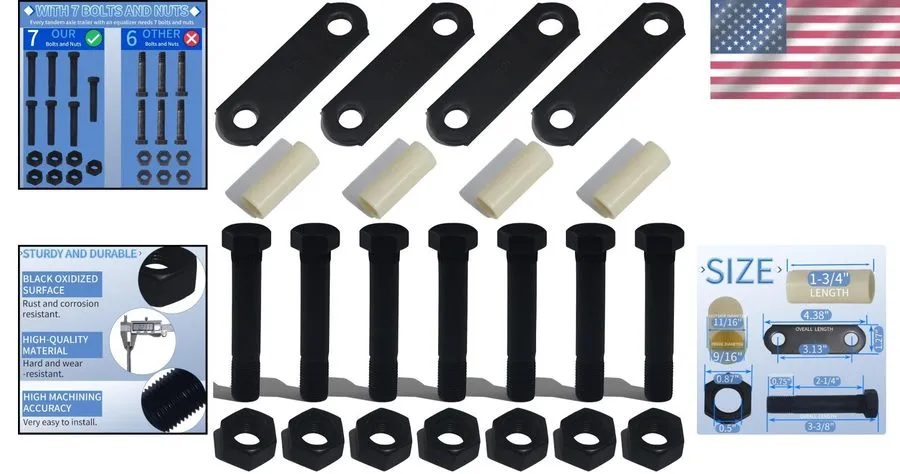 Такелажная скоба Traile Shackle Kit 3500lb-7200lb Axles 3-1/8" Straps 7 Bolts Nu