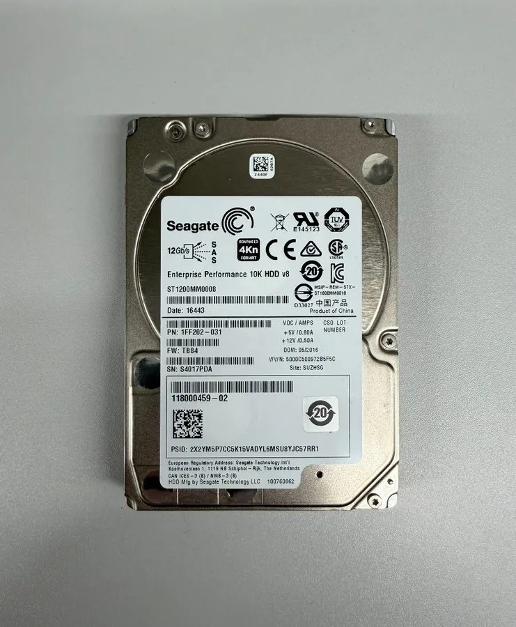 Сервер Seagate ST1200MM0008 1.2TB 2.5” 10K 12G 12Gbps SAS Server 4KN Hard Drive