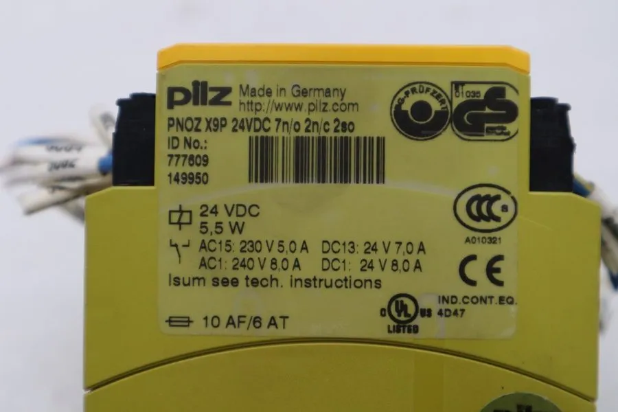 Реле безопасности PILZ 777606 PNOZ X9P Safety Relay 24VDC 100–240VAC 7NO 2NC