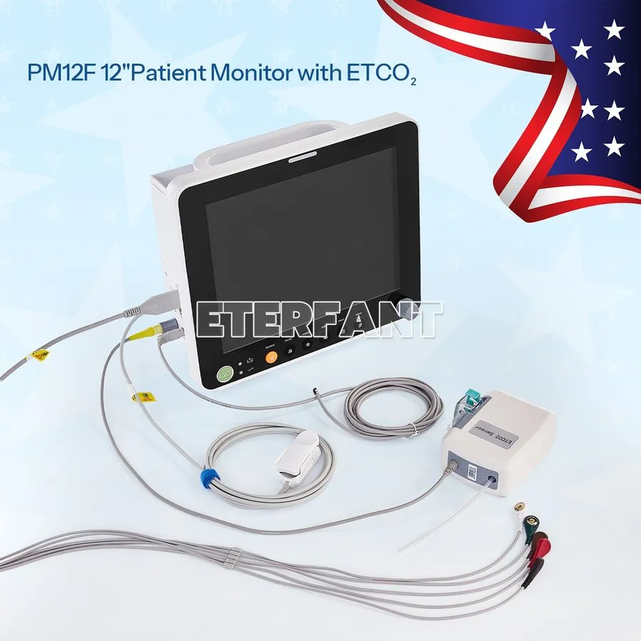 Монитор пациента 12" Patient Monitor ICU CCU Vital Sign Hospital 6Parameters, Op