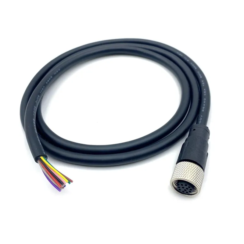 Датчик 3.28ft M12 12 Pins Male to Female Connector Cable, A Code Straight Profib