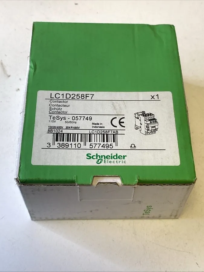 Контактор Schneider Electric TeSys D LC1D258F7 Power Contactor 4 Pole, 110V AC