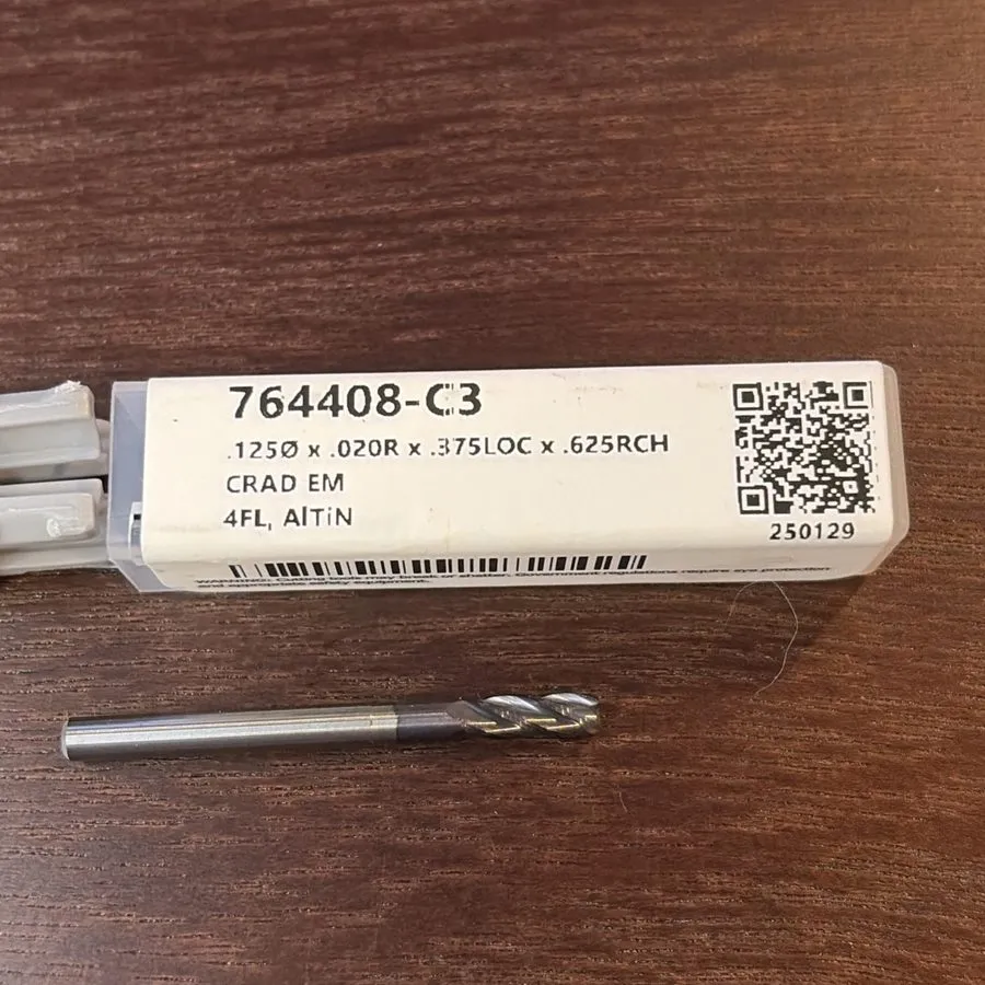 Режущий инструмент Harvey Tool HTC 764408-C3 Solid Carbide Corner Radius End Mil — фото лота 1