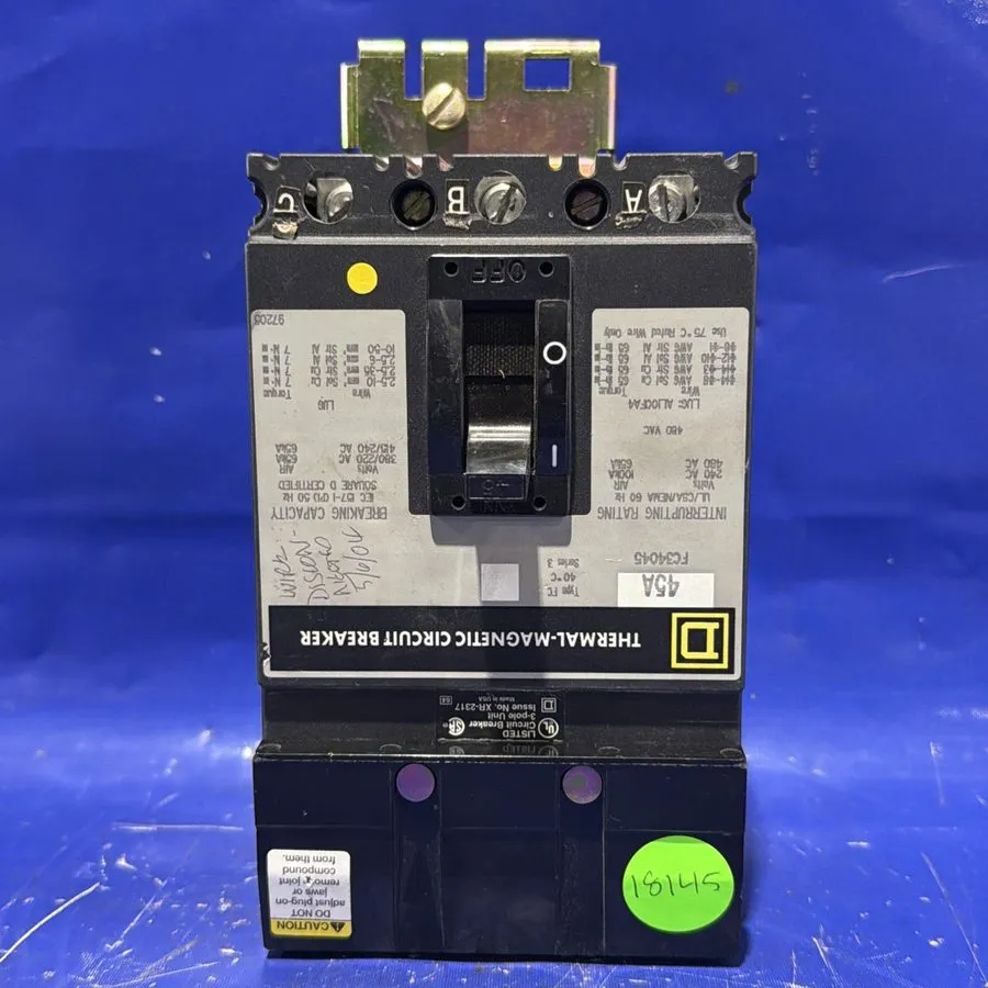 Автоматический выключатель SQUARE D FC34045 3P 45 AMP 480V I LINE CIRCUIT BREAKE