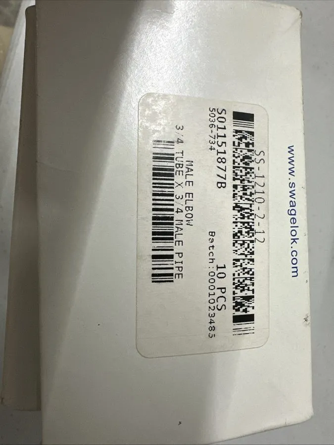 Фитинг Swagelok SS-1210-2-12 SS Tube Fitting, Male Elbow, 3/4" Tube OD — фото лота 2