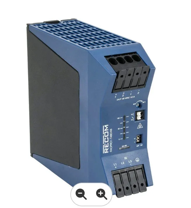 Блок питания RECOM RACPRO1-T480/48 48VDC 10A 480W 3-Phase DIN Rail Power Supply — фото лота 1
