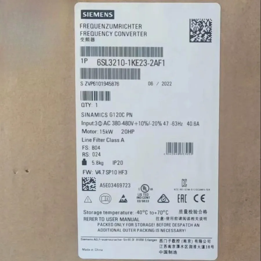Частотный преобразователь 6SL3210-1KE23-2AF1 Siemens SINAMICS G120C Inverter