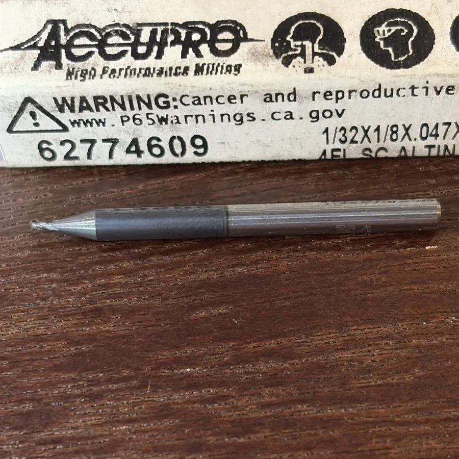 Режущий инструмент Accupro 62774609 Solid Carbide Square End Mill 1/32" Dia 4 Fl — фото лота 1