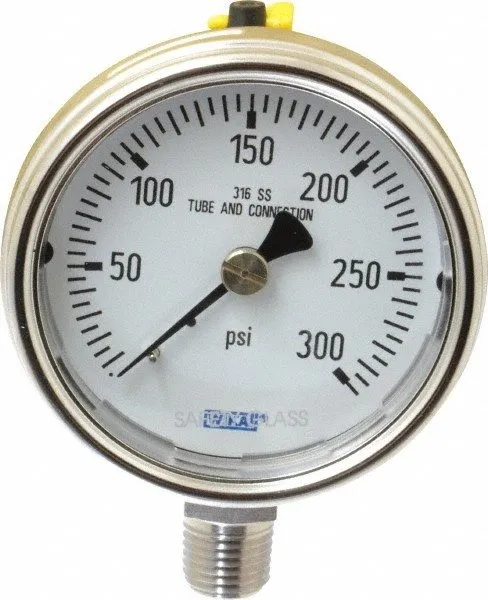 Трубопроводная арматура Wika 9744959 232.54 Pressure Gauge 300PSI 2.5" Dial 1/4 