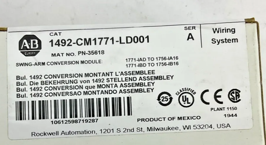 Клеммник Allen Bradley 1492-CM1771-LD001 Ser A Swing Arm Conversion Module 1771