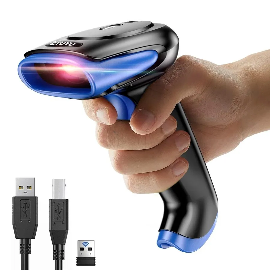 Батарея Eyoyo 2D Bluetooth Barcode Scanner Wireless 2500mAh Handheld Cordless US