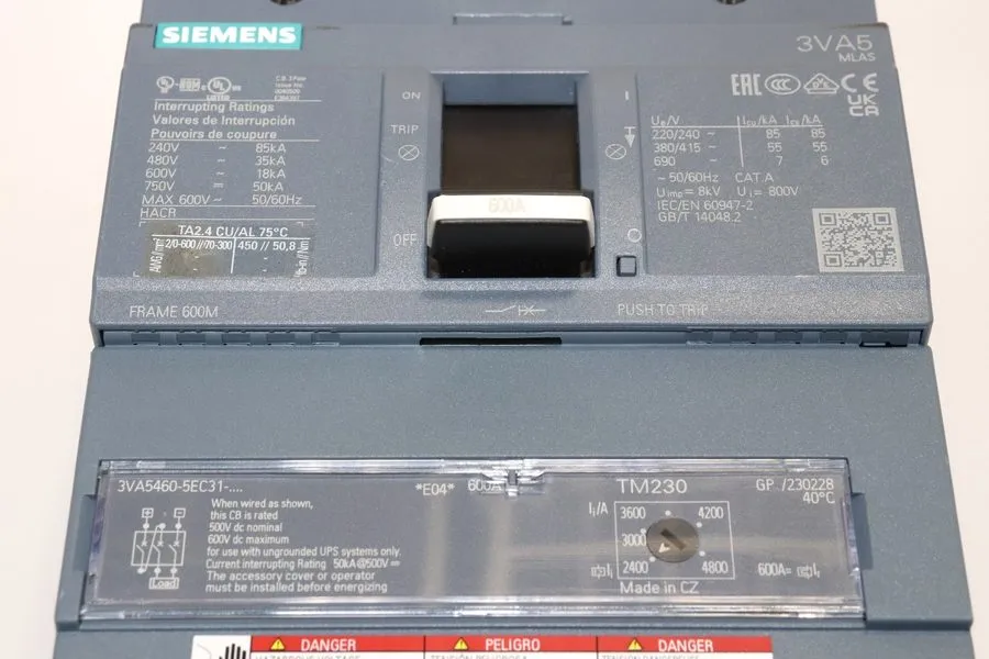 Автоматический выключатель SIEMENS 3VA5460-5EC31-0AA0 MOLDED CASE CIRCUIT BREAKE