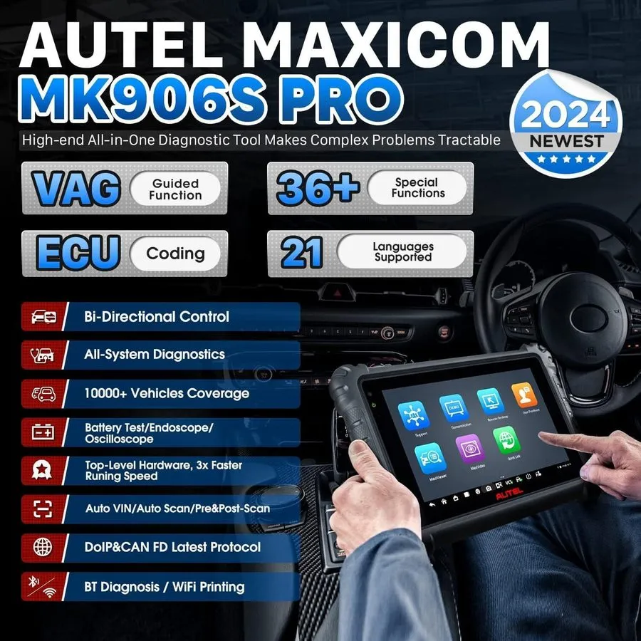 Диагностический сканер 2026 Autel MaxiSys MK906 Pro Coding Full Systems Diagnost