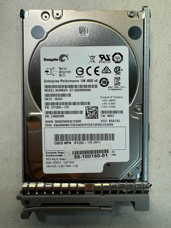 Жёсткий диск Cisco UCS-HD12TB10K12G 1.2TB HDD SAS 10K RPM 12G Internal Hard Driv