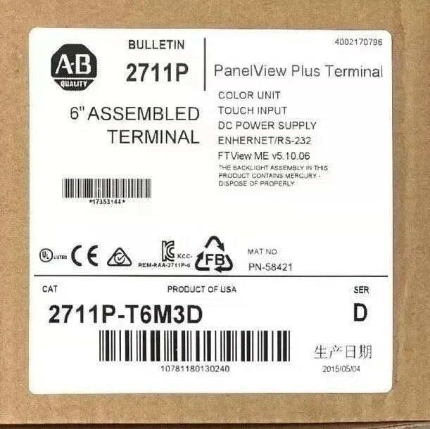 Панель оператора AB 2711P-T6M3D Panelview Plus 600 Operator Interface Panel Ser 