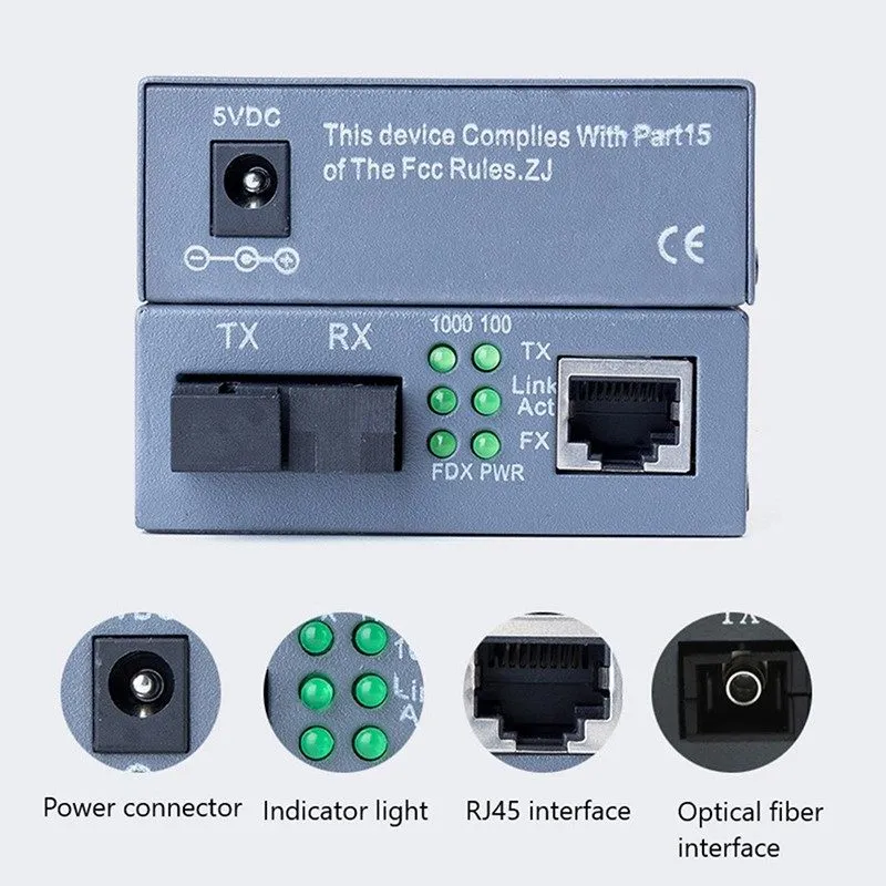 Медиаконвертер HTB-GS-03 Gigabit Fiber Optical Media Converter Single Mode to RJ