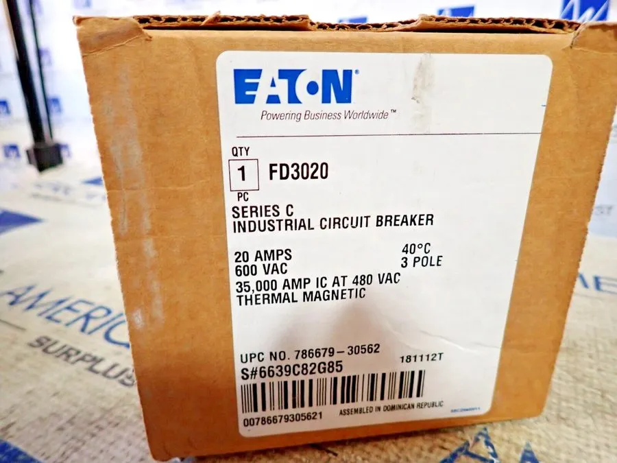 Автоматический выключатель Take Out Eaton FD3020 20 Amp 3 Pole 600V 35KA@480V FD